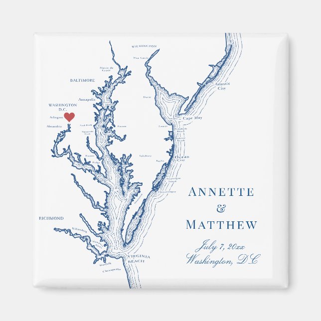 Washington DC Destination Wedding Favour Magnet (Front)