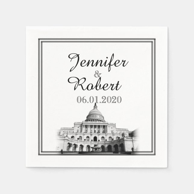 Washington DC Destination Wedding Napkin (Front)