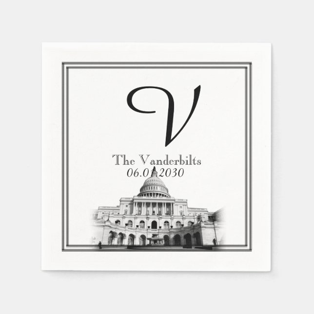Washington DC Destination Wedding Napkin (Front)