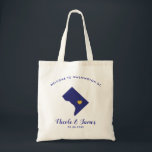 Washington DC Destination Wedding Welcome Bag Navy<br><div class="desc">Wedding weekend welcome gift bag for out of town guests to your wedding,  featuring image of Washington DC,  in navy blue with gold heart.  Fill tote with your favourite goodies.</div>