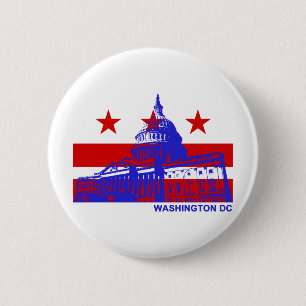 Washington DC Flag 6 Cm Round Badge