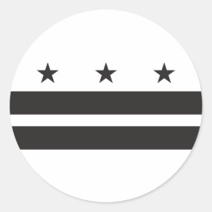 Washington DC Flag - Black Classic Round Sticker