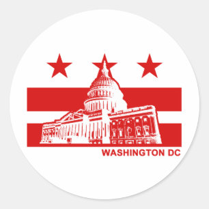 Washington DC Flag Classic Round Sticker