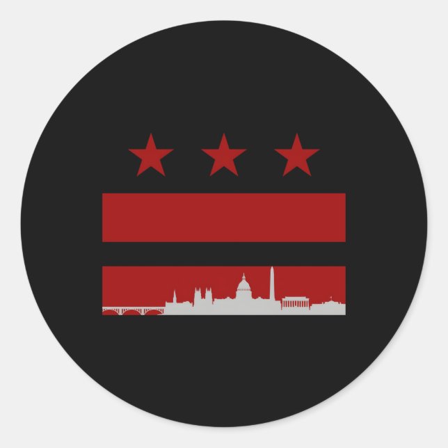 Washington Dc Flag Classic Round Sticker (Front)