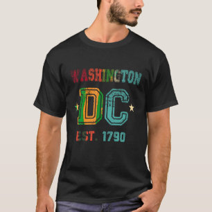 Washington DC Flag Love Capitol Hill Souvenir Retr T-Shirt