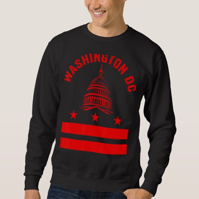 Washington Dc Flag Love Capitol Hill Souvenir Trav Sweatshirt (Front)