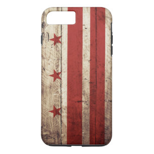 Washington DC Flag on Old Wood Grain iPhone 8 Plus/7 Plus Case
