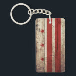 Washington DC Flag on Old Wood Grain Key Ring<br><div class="desc">Washington DC Flag on Old Wood Grain Feel free to modify the design according to your own preferences. You may change the design location, orientation, background colours and size. Also, you may add your own text, or slogan set its font, location and size, all in order to create the ultimate...</div>