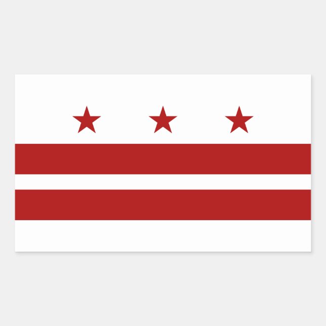 Washington DC Flag Rectangular Sticker (Front)