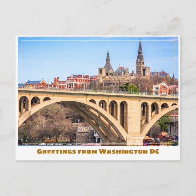 Washington DC Georgetown with Bridge Postcard (Front)