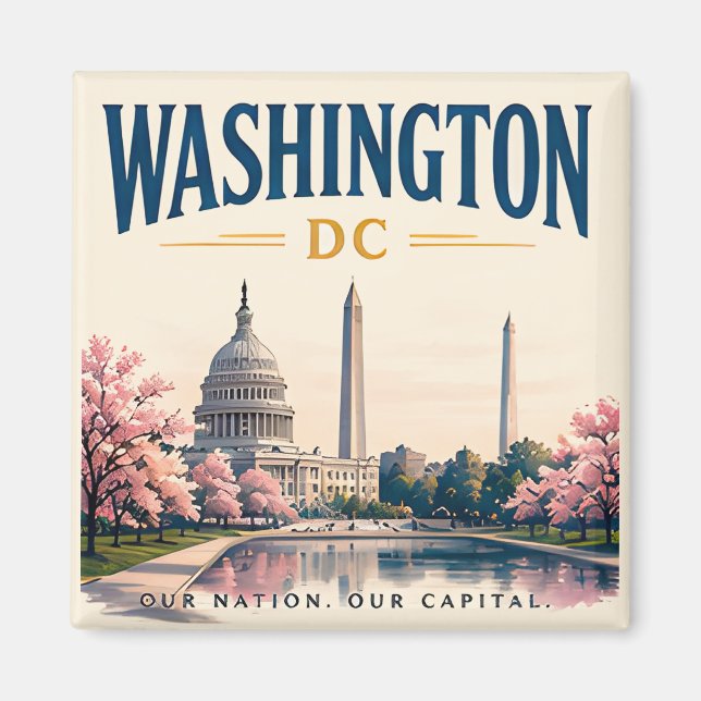 Washington DC Historic Skyline Magnet (Front)