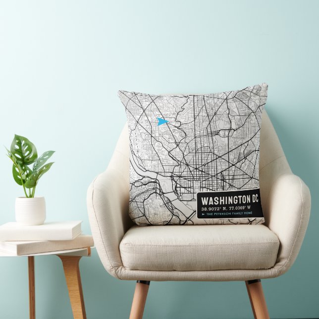 Washington, DC. Home Locator | City Map Cushion (Chair)