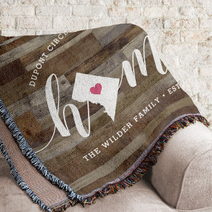 Washington DC Home Town Personalised Wood Look Throw Blanket