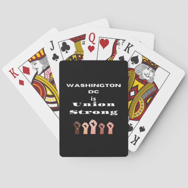Washington DC Is Union Strong Classic - Labour Day Playing Cards (Back)