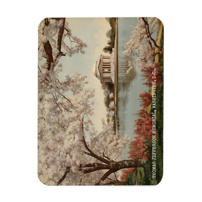 Washington DC Jefferson Memorial Vintage Travel Magnet (Vertical)