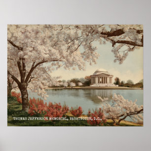 Washington DC Jefferson Memorial Vintage Travel Poster
