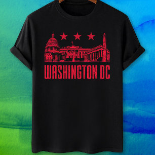 Washington dc landmarks flag T-Shirt