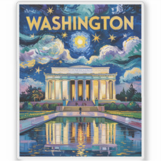 Washington DC Lincoln Memorial Vibrant Van Gogh
