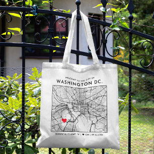 Washington, DC. Love Locator   City Map Wedding Tote Bag