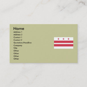 Washington DC Map and Flag Business Card