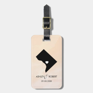 Washington DC Map Wedding Luggage Tag, Custom Gift Luggage Tag