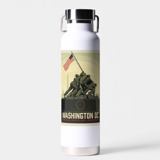Washington, DC | Marine Corps War Memorial Water Bottle (Front)