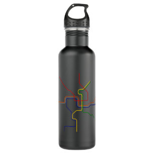 Washington DC Metro Subway Map Colour Lines 710 Ml Water Bottle