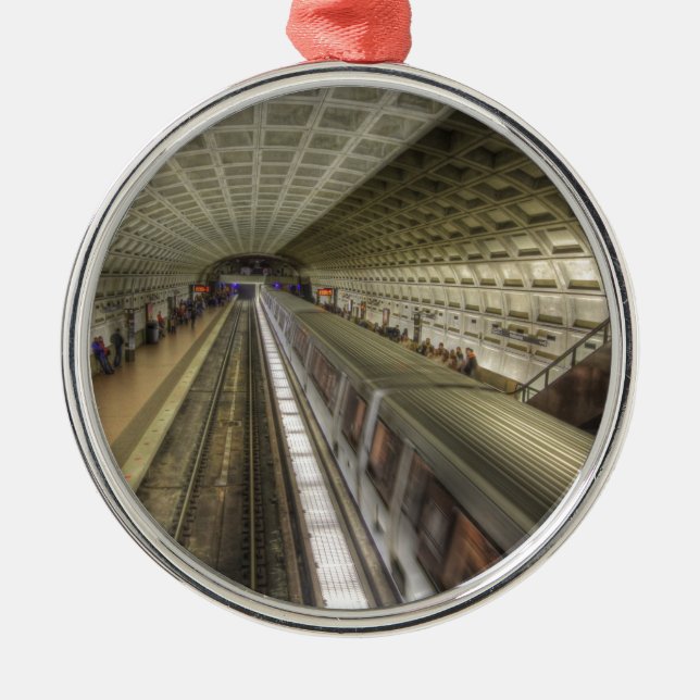 Washington DC Metro Train Station Metal Tree Decoration (Front)