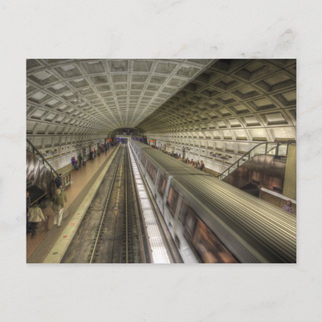 Washington DC Metro Train Station Postcard (Front)