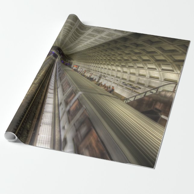 Washington DC Metro Train Station Wrapping Paper (Unrolled)