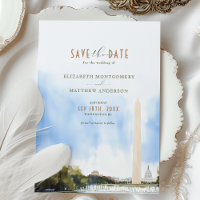 Washington DC Monument Wedding Save the Date Card