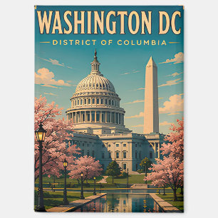 Washington DC Monuments and Capitol Skyline Magnet