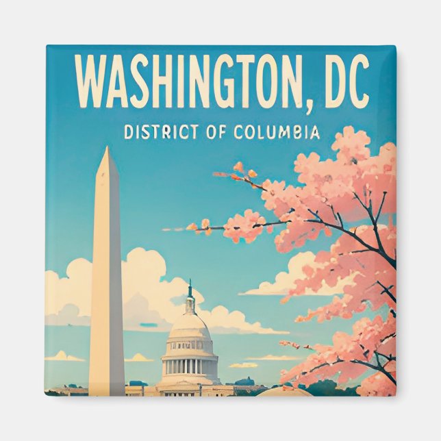 Washington DC Monuments Capitol Skyline Magnet (Front)