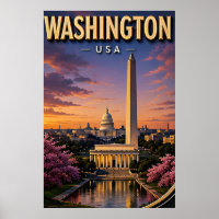 Washington DC Monuments Capitol Skyline