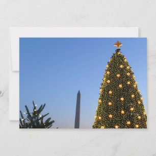 Washington DC National Christmas Tree Dusk Holiday Card