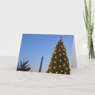 Washington DC National Christmas Tree Dusk Holiday Card