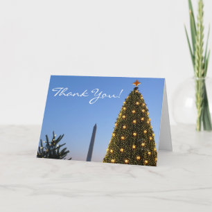 Washington DC National Christmas Tree Dusk Thank You Card
