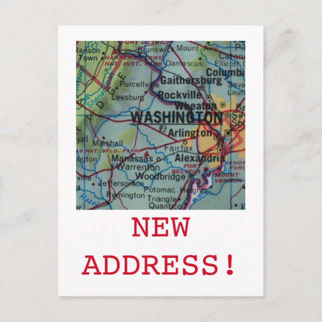 Washington DC New Address announcement Postcard (Front)