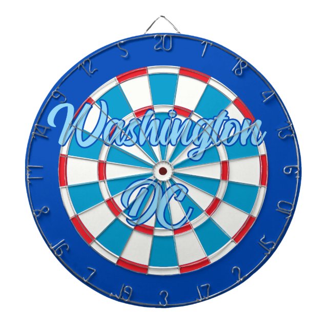 Washington DC Patriotic Red White and Blue Design Dartboard (Front)