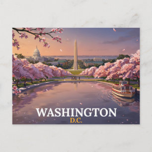 Washington DC Postcard   Cherry Blossom Souvenir