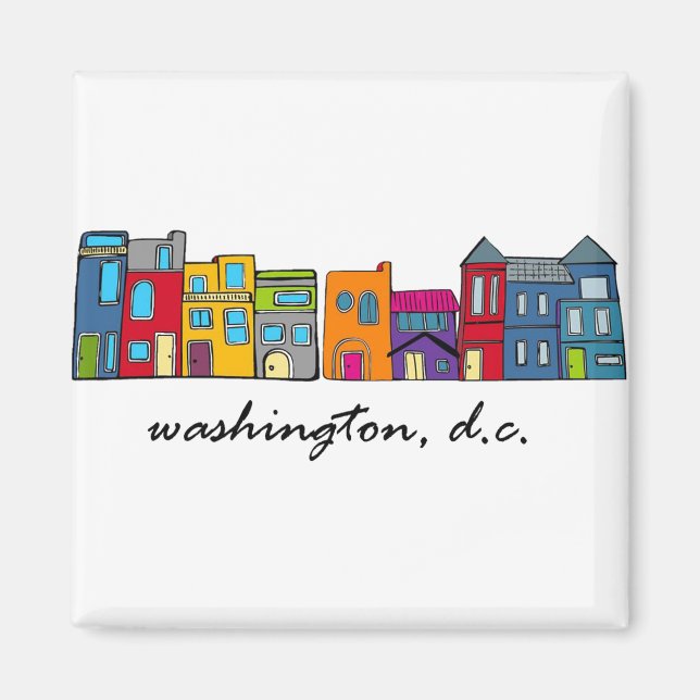 Washington DC Row House Magnet (Front)