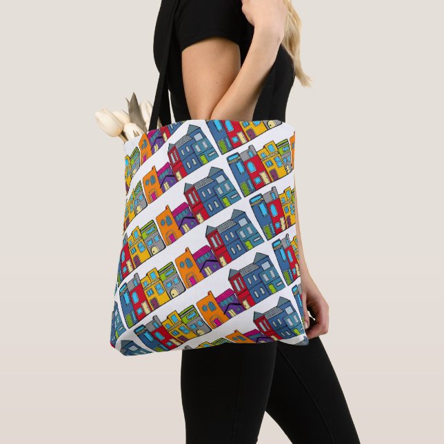 Washington DC Row House Tote Bag (Close Up)