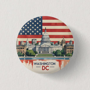 Washington DC Skyline 3 Cm Round Badge