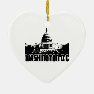 Washington DC Skyline Ceramic Tree Decoration