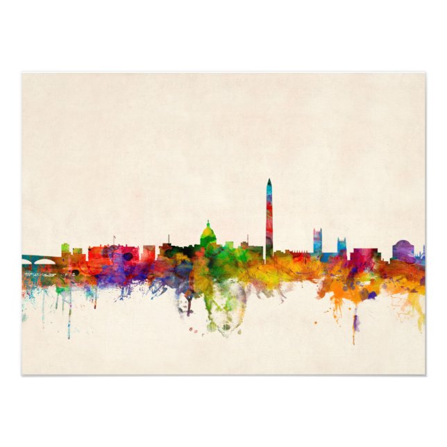 Washington DC Skyline Cityscape Photo Print (Front)