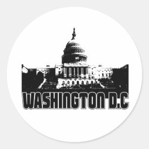 Washington DC Skyline Classic Round Sticker