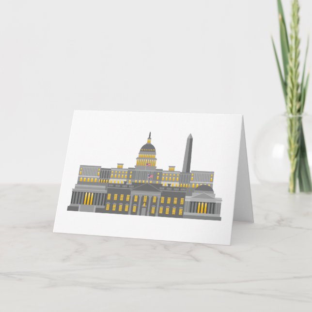 Washington DC Skyline Collage Illustration Card (Front)