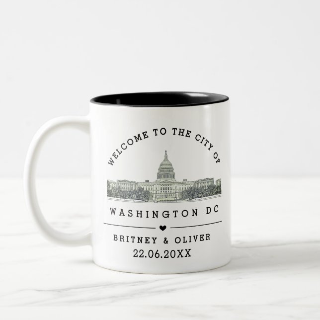 Washington DC Skyline – Custom Wedding favour Two-Tone Coffee Mug (Left)
