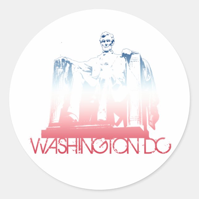 Washington DC Skyline Design Classic Round Sticker (Front)