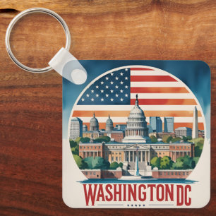 Washington DC Skyline Key Ring